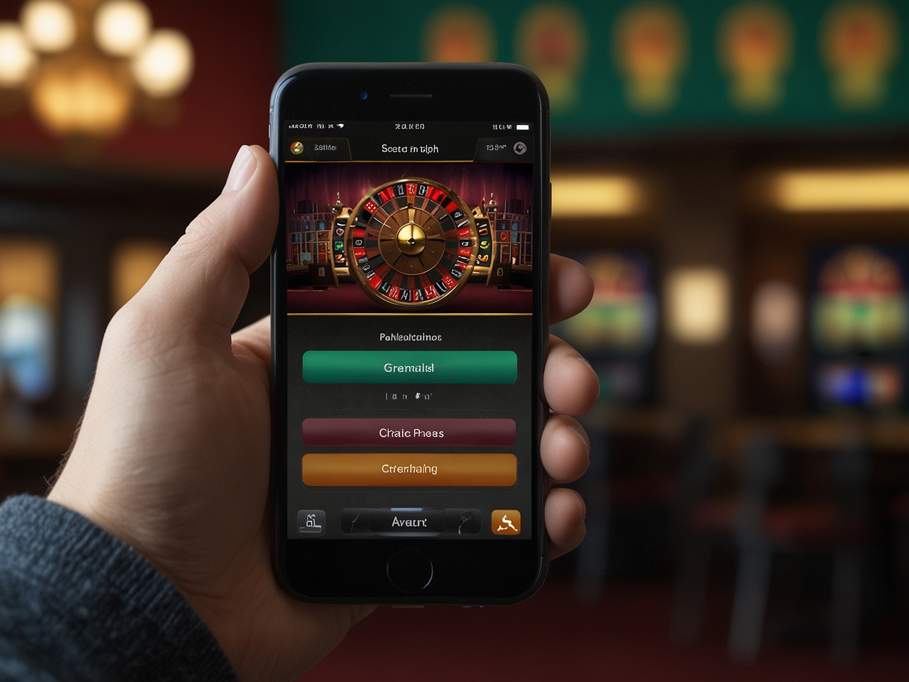 Usuario iniciando sesión en la app de casino